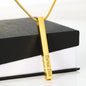 Vertical Stick Necklace Stainless or Gold custom engraved - tuttostyle4u