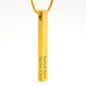 Vertical Stick Necklace Stainless or Gold custom engraved - tuttostyle4u