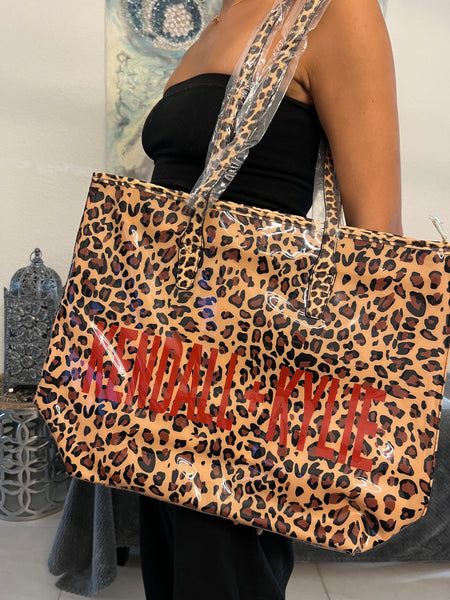 Kendall + Kylie Leopard PVC Shopper Tote Bag - tuttostyle4u