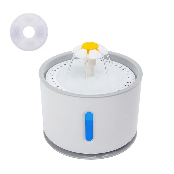 Automatic Pet Cat Water Fountain with LED Lighting 5 Pack Filters 2.4L USB Dogs Cats Mute Drinker Feeder Bowl Drinking Dispenser - tuttostyle4u