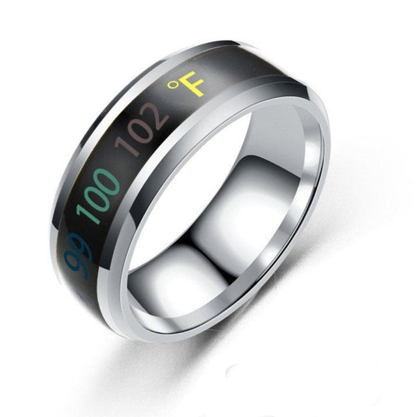 Smart Sensor Body Temperature Ring Man Women Multifunctional Stainless Steel Display Real-time Temperature Test Finger Rings - tuttostyle4u