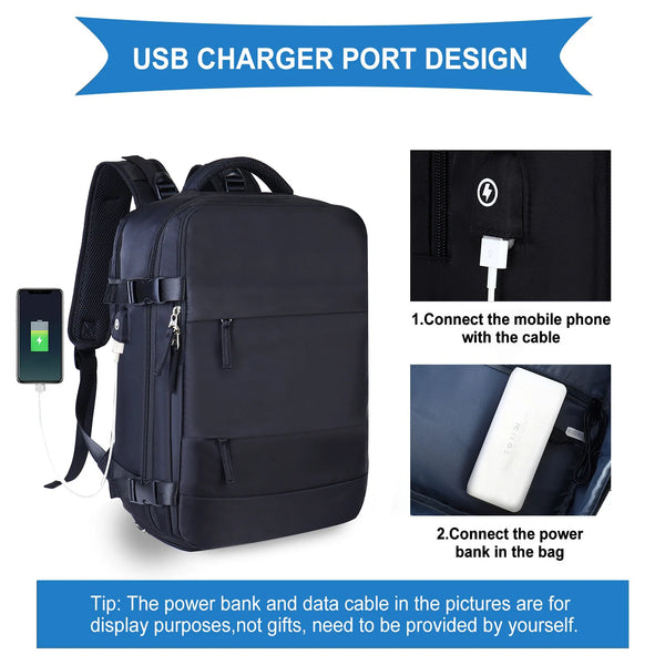 Travel Backpack Cabin Plane Large Capacity Waterproof Wet And Dry Partition Suitcase Laptop Backpack For Women With USB - tuttostyle4u