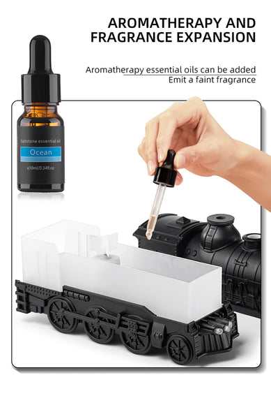 Essential Oil Diffuser 300ML Train Cool Mist Humidifier Quiet Aromatherapy Diffuser with Night Light for Bedroom Desk