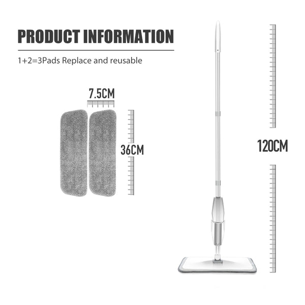 Spray Mop Broom Set Magic Flat Mops for Floor Home Cleaning Tool Brooms Household with Reusable Microfiber Pads Rotating Mop - tuttostyle4u