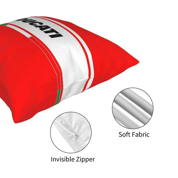 DUCATI-Inspired Italy Square Pillowcase, Cushion Cover, Classic Pillow Cover, Throw Pillow Cover, Home Decor