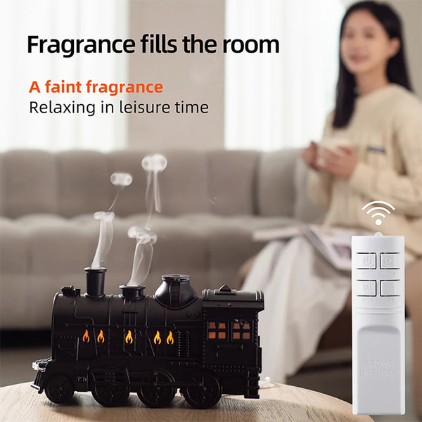 Essential Oil Diffuser 300ML Train Cool Mist Humidifier Quiet Aromatherapy Diffuser with Night Light for Bedroom Desk
