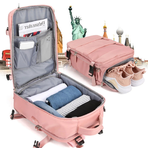 Travel Backpack Cabin Plane Large Capacity Waterproof Wet And Dry Partition Suitcase Laptop Backpack For Women With USB - tuttostyle4u