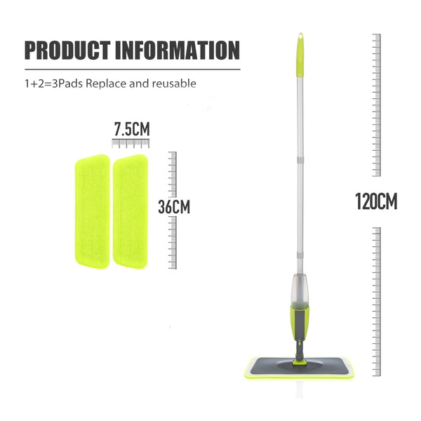 Spray Mop Broom Set Magic Flat Mops for Floor Home Cleaning Tool Brooms Household with Reusable Microfiber Pads Rotating Mop - tuttostyle4u