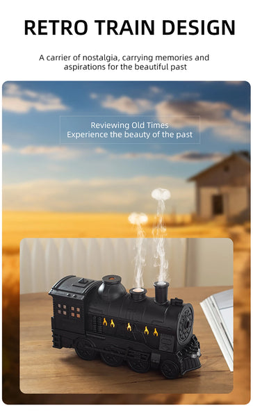 Essential Oil Diffuser 300ML Train Cool Mist Humidifier Quiet Aromatherapy Diffuser with Night Light for Bedroom Desk
