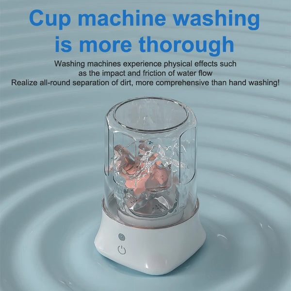Mini Portable Wireless Washing Machine - Cordless Rechargeable Small Clothes Cleaner for Socks & Underwear Compact Cleaning Tool