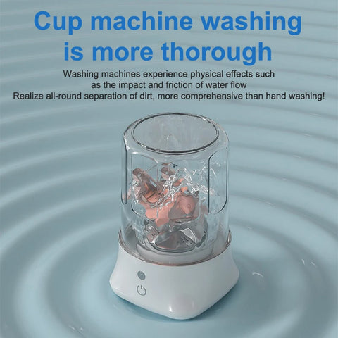 Mini Portable Wireless Washing Machine - Cordless Rechargeable Small Clothes Cleaner for Socks & Underwear Compact Cleaning Tool