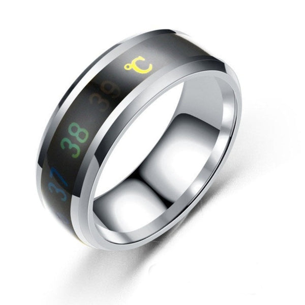 Smart Sensor Body Temperature Ring Man Women Multifunctional Stainless Steel Display Real-time Temperature Test Finger Rings - tuttostyle4u