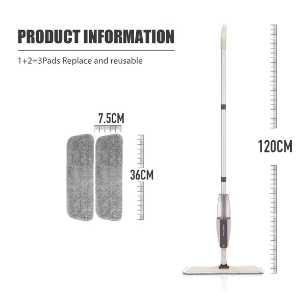 Spray Mop Broom Set Magic Flat Mops for Floor Home Cleaning Tool Brooms Household with Reusable Microfiber Pads Rotating Mop - tuttostyle4u