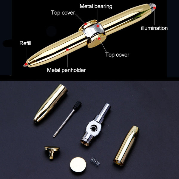 Focused Lens Fidget Spinner Pens with LED Light for Stress and Anxiety Relief - tuttostyle4u