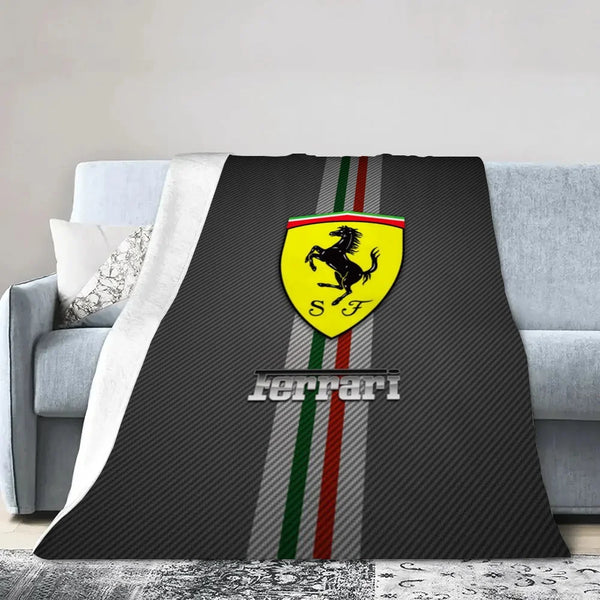 Ferrari-Inspired Throw Blanket Soft Lightweight Cozy Plush Warm Blankets