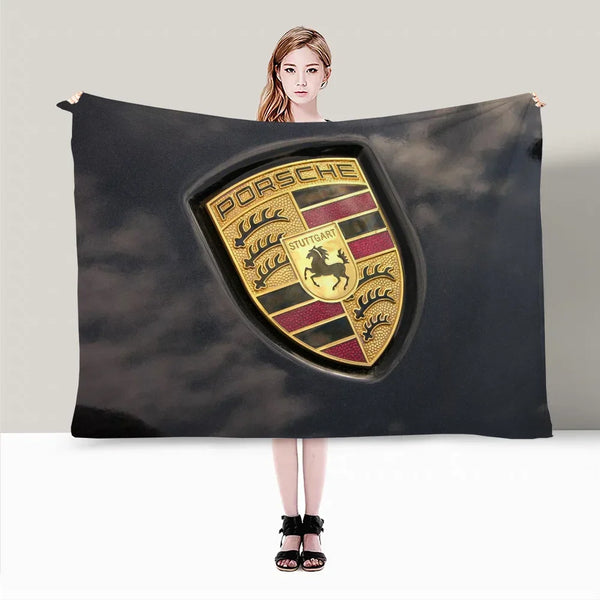 PORSCHE-Inspired Throw Blanket Soft Lightweight Cozy Plush Warm Blankets