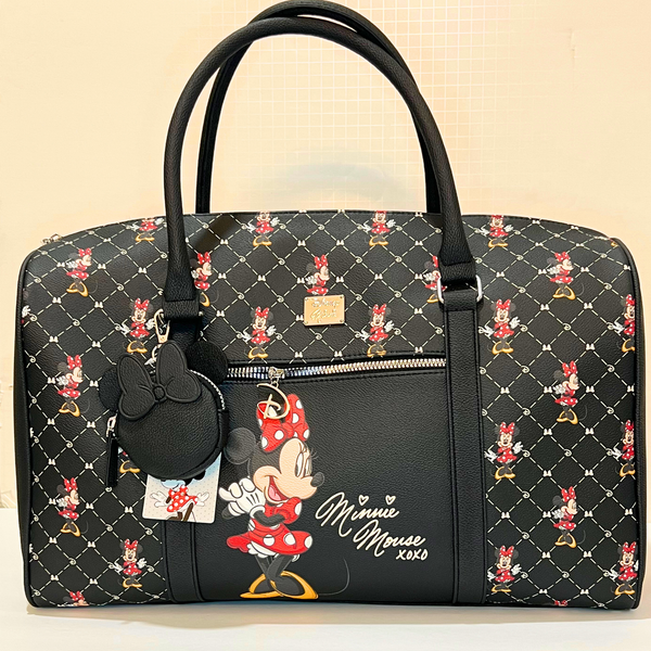 Disney Minnie Mouse Duffel Weekender Travel Bag with Minnie Ears Coin Purse - tuttostyle4u