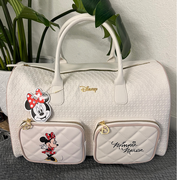 Disney Minnie Mouse Weekender Quilted Pattern Travel Bag Duffel - tuttostyle4u