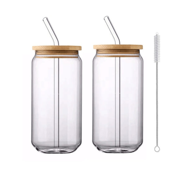 500ml Glass Cup With Lid and Straw - tuttostyle4u