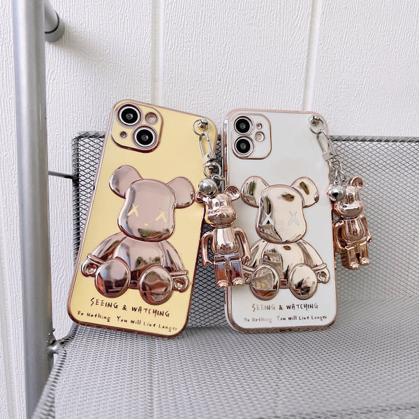 3D Bear Chain Phone Case for iPhones - tuttostyle4u