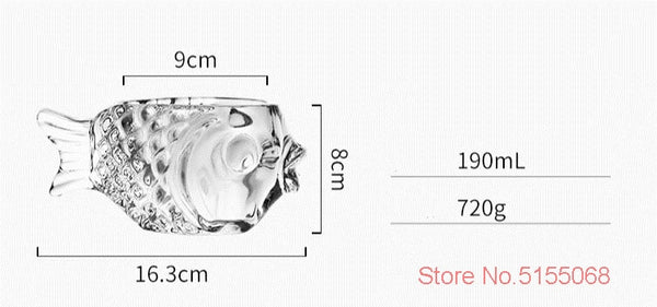 Creative 3D Transparent Fish Shape Bar Cocktail Glass - tuttostyle4u