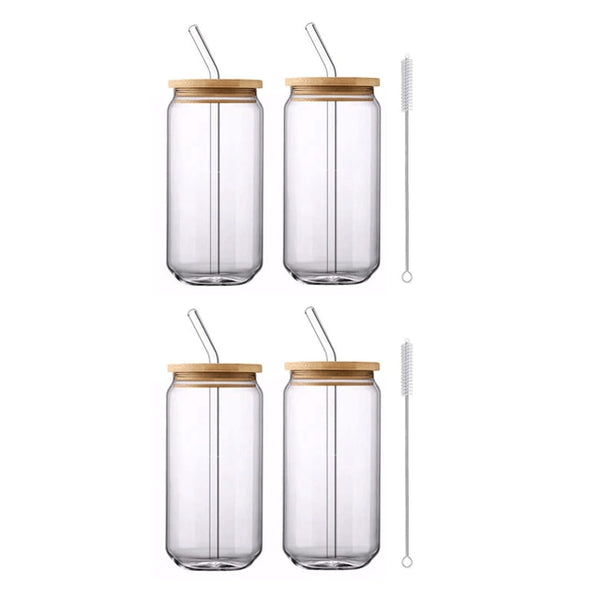 500ml Glass Cup With Lid and Straw - tuttostyle4u