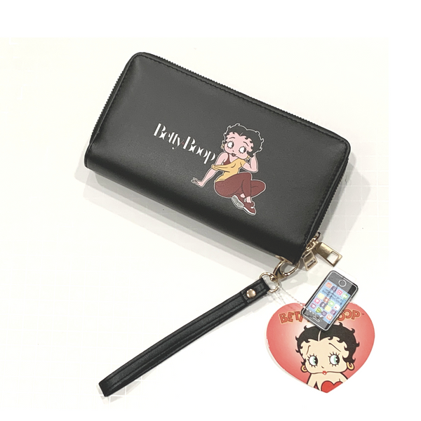 Betty Boop Wallet Blk double zipper - tuttostyle4u