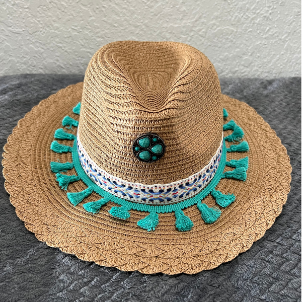 Bahamas  Straw Hat Decorated with tassels - tuttostyle4u