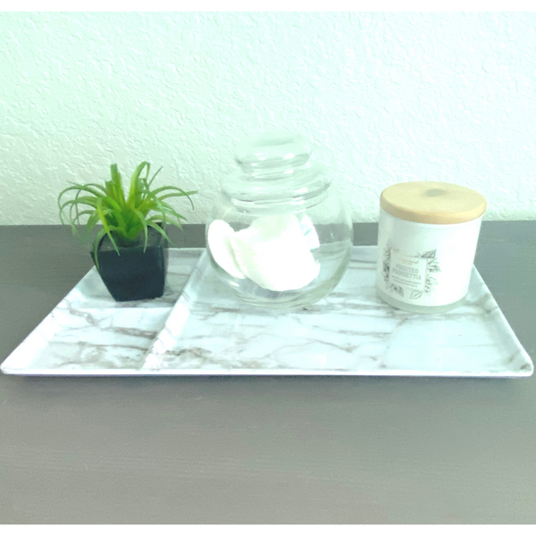 Melamine Marble Tray Desk Organizer - tuttostyle4u
