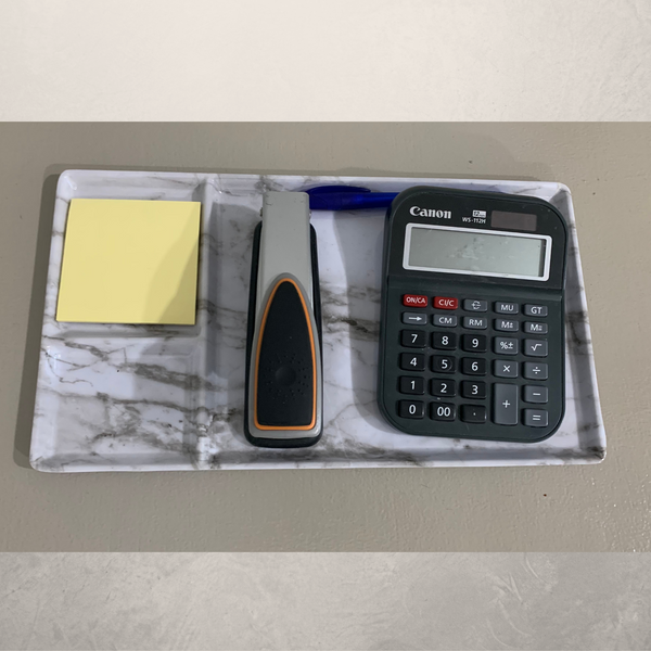 Melamine Marble Tray Desk Organizer - tuttostyle4u