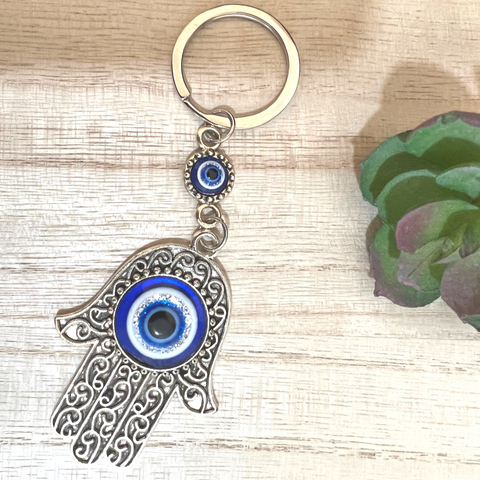Evil Eye Key Chain Keyring Set Turkish Hand of Fatima Hamsa Keyring - tuttostyle4u