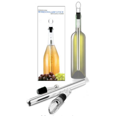 Wine Bottle Chiller Sticks with Acrylic Pourer Stainless Steel with Aerator - tuttostyle4u
