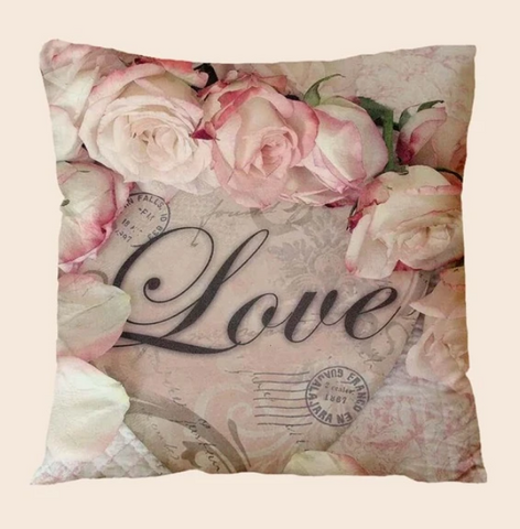 Rose Print Cushion Cover Without Filler - tuttostyle4u