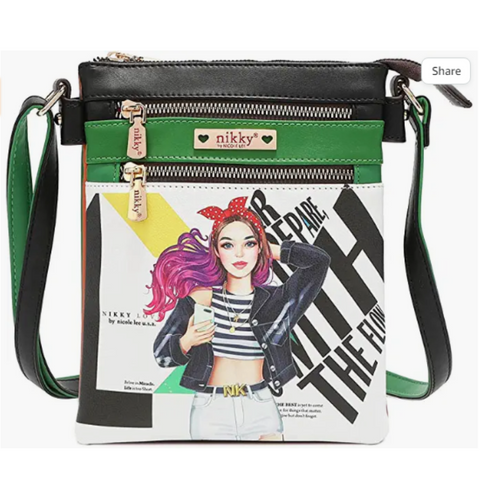 NIKKY DOUBLE ZIPPER CROSSBODY COLLEGE GIRL - tuttostyle4u