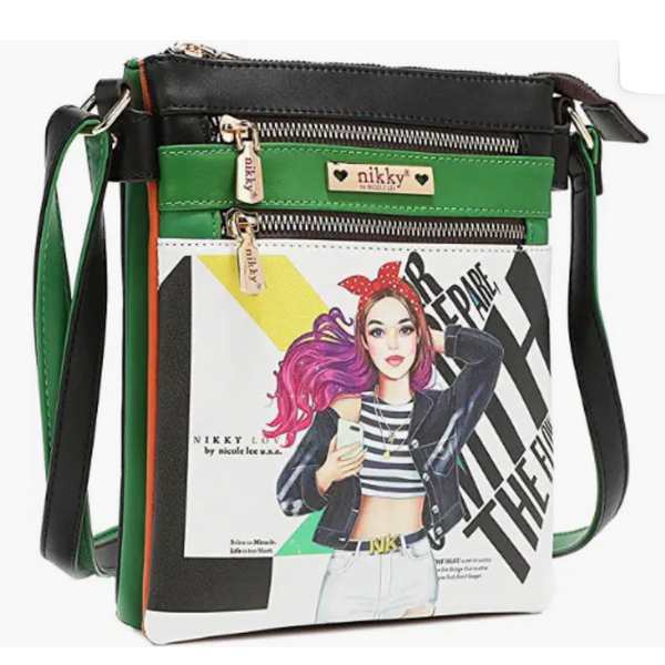 NIKKY DOUBLE ZIPPER CROSSBODY COLLEGE GIRL - tuttostyle4u