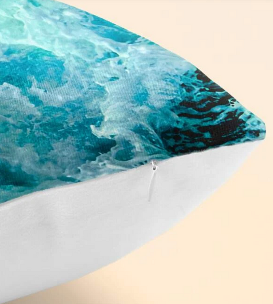 Sea Wave Print Cushion Cover Without Filler - tuttostyle4u
