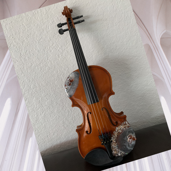 Mini Violin decorated with resin - tuttostyle4u