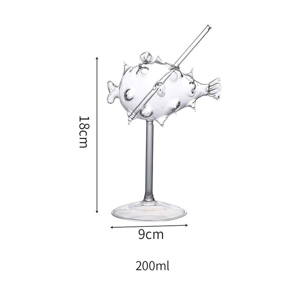 Creative Pufferfish Cocktail Glass Transparent - tuttostyle4u