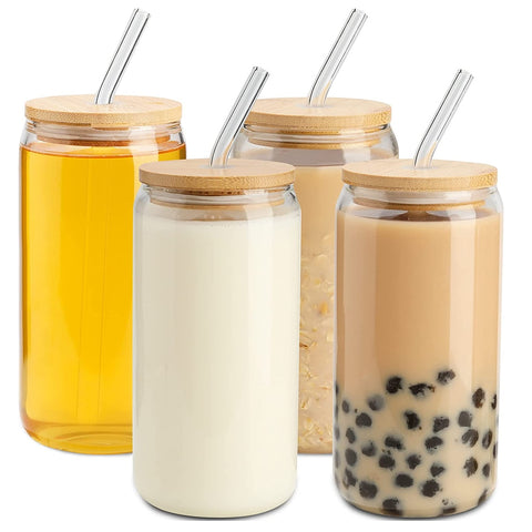 500ml Glass Cup With Lid and Straw - tuttostyle4u