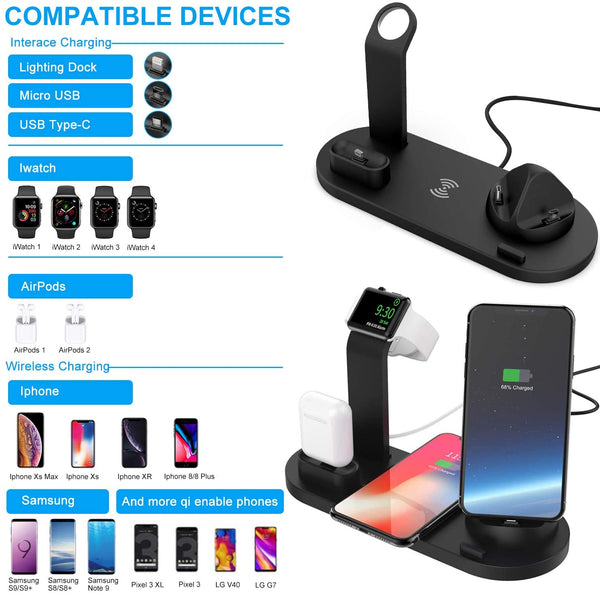 6 in 1 Wireless Charger Station - tuttostyle4u