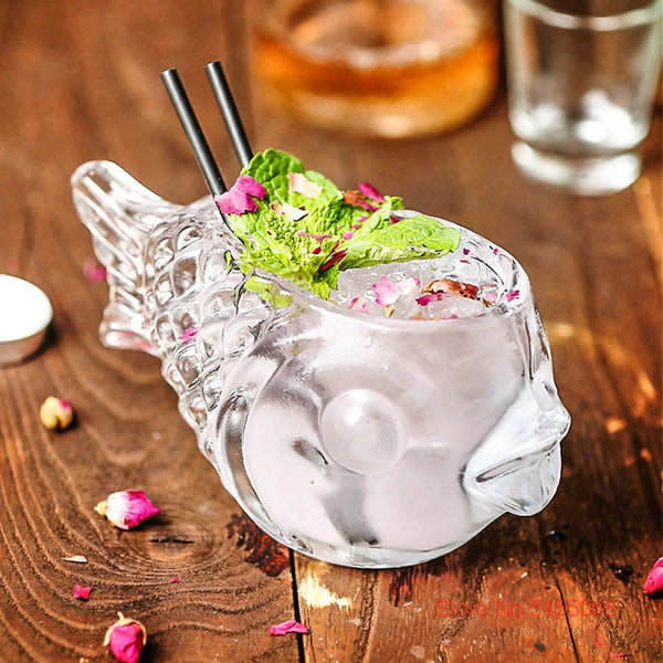 Creative 3D Transparent Fish Shape Bar Cocktail Glass - tuttostyle4u