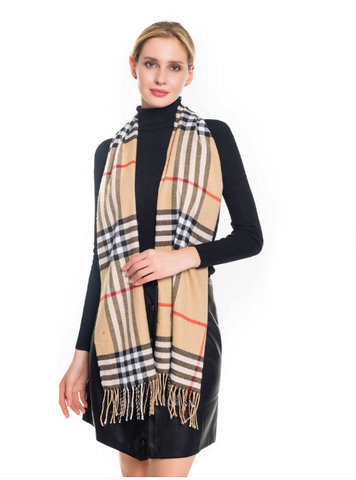 Super Soft Classic Winter Scarf Beige - tuttostyle4u