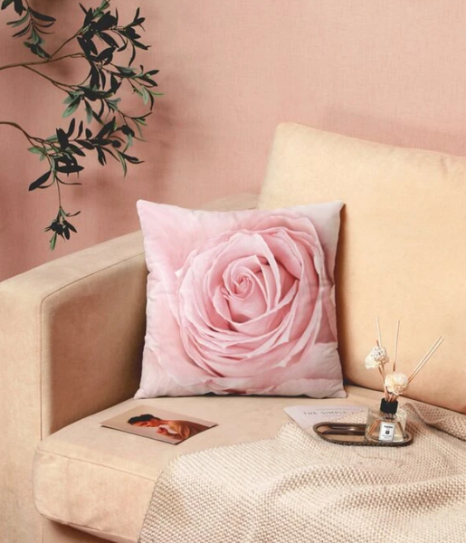 Rose Print Cushion Cover Without Filler - tuttostyle4u