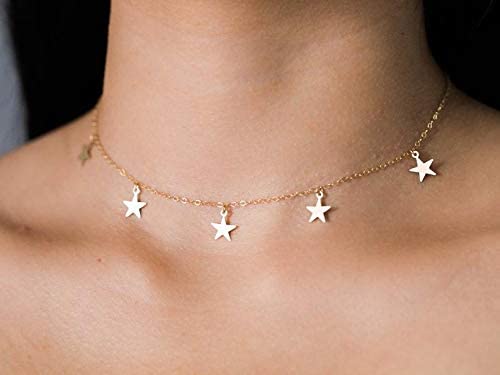 Gold Star Choker Necklace for Women - tuttostyle4u