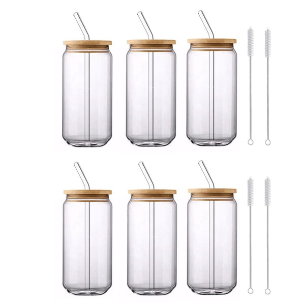 500ml Glass Cup With Lid and Straw - tuttostyle4u