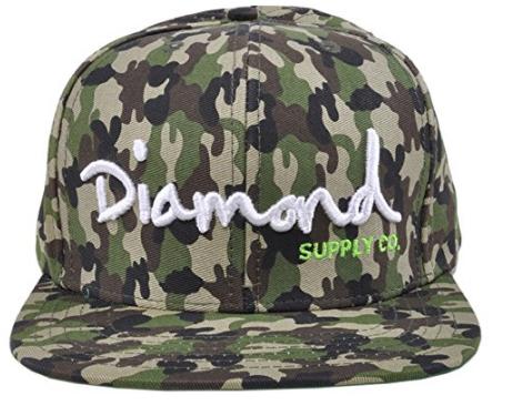 Diamond  OG Logo Script Camo Snapback Hat - tuttostyle4u