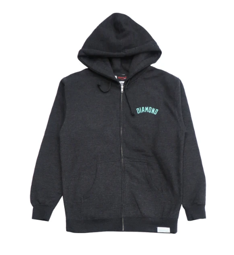 Diamond Supply Arch Zip Hoodie Charcoal - tuttostyle4u