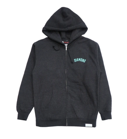 Diamond Supply Arch Zip Hoodie Charcoal - tuttostyle4u
