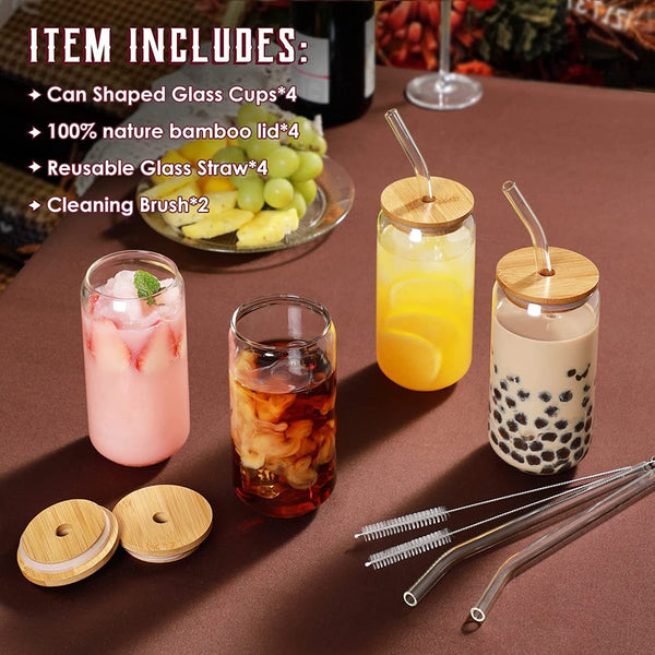 500ml Glass Cup With Lid and Straw - tuttostyle4u