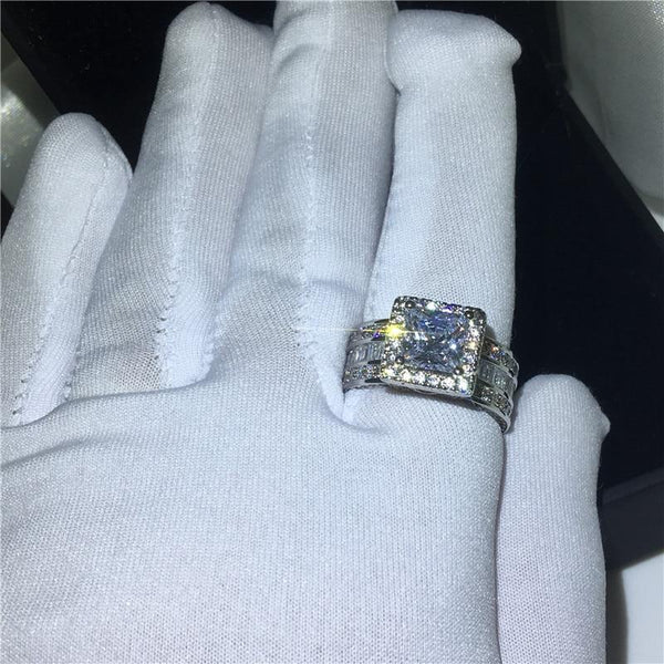 Engagement Ring 925 sterling Silver Princess Gift - tuttostyle4u